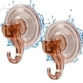 thumbnail image 1 of Suction Cup Hooks, 2 Pack Clear Shower Suction Hooks Waterproof Removable Heavy Duty Suction Cups Wreath Hangers for Window, Bathroom, Shower Wall, Tile, Glass Door, Camper, Kitchen, 1 of 6