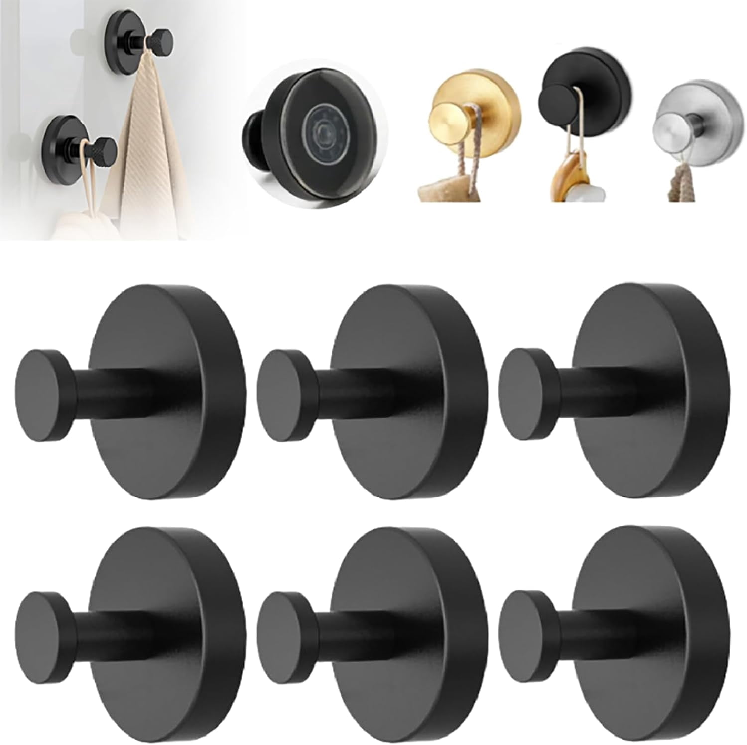 Suction Cup Hooks, 2024 Upgrade No-Drill Hook Stainless Steel ...