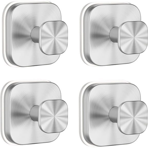 Suction Cup Hooks 4 - Vacuum Towel Hooks ( Load 15 lbs) for Shower, Removable Wall Hangers for Bathroom Glass, Window & Kitchen ()