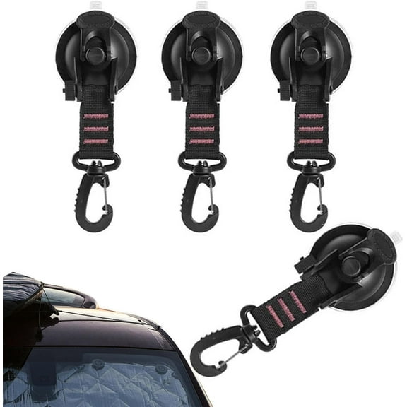 Suction Cup Hooks - Camping Accessories Heavy Duty Lock Grip Mountaineering Buckle | Strong Heavy Duty Suction Cup Hooks 360-Degree Rotating | for Family Picnics, Camping, Awning, Outdoor