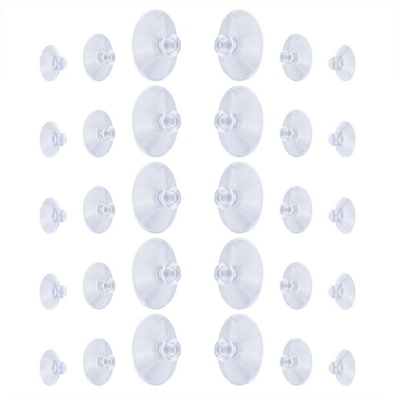 Suction Cup Hooks, Clear Clear Plastic Suction Cups, 30 Pcs Suction Cup Hooks, Mushroom Head Clear Plastic Hangers for Glass Tile, Multi-Size Home Organization, by Goohae