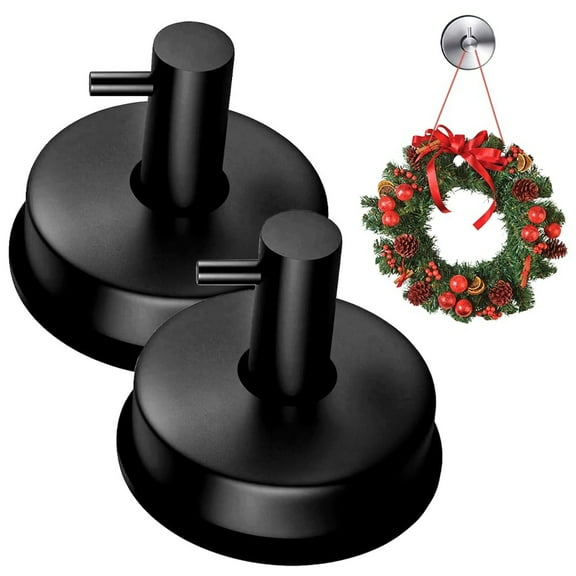Suction Cup Hooks for Door Wreaths, 2 Pcs Suction Cup Hooks, Shower Hooks for Inside Shower, No Drill Suction Cup Hooks, Suction Cup Wreath Hanger Holder for Hanging Towels, Robes, and Loofahs