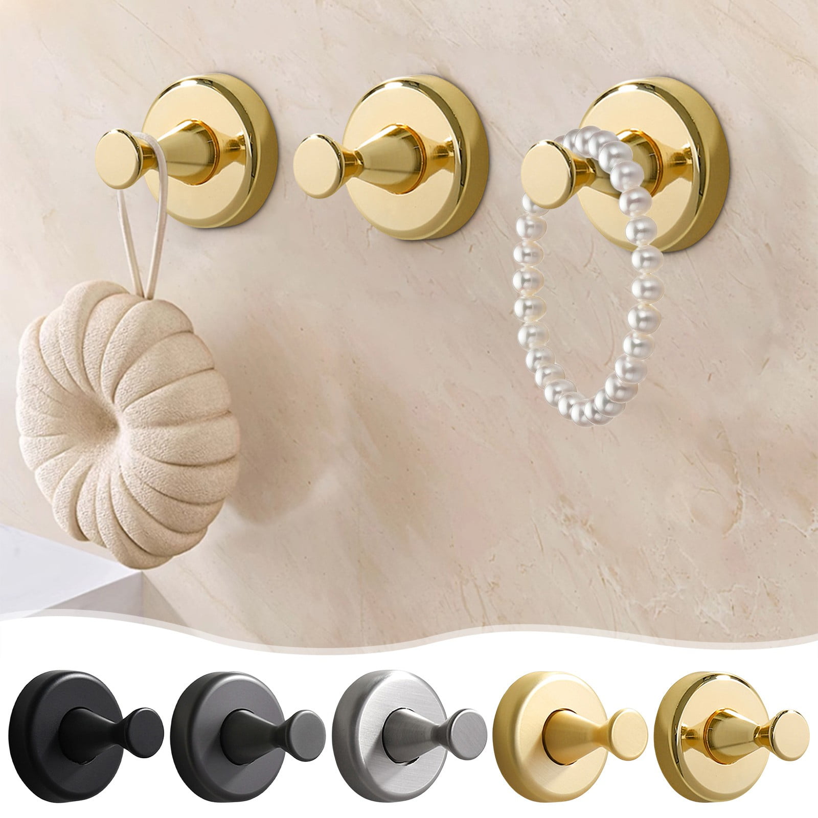 JOHNBOLIN Saugknopf-Haken 4-tlg. Schwarz - 15lbs Tragkraft Ohne Bohren