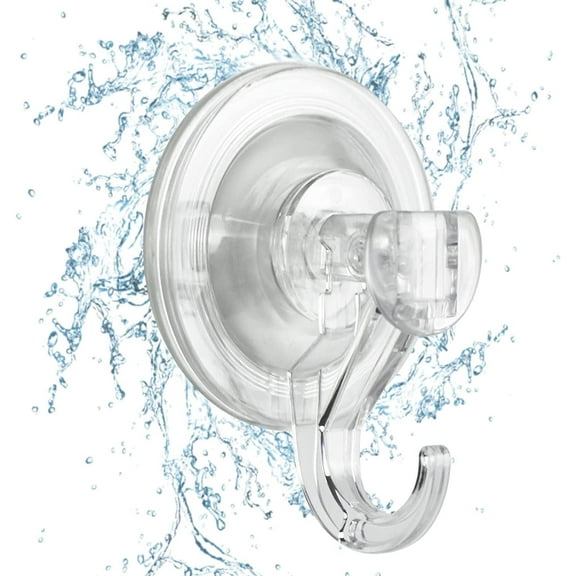 Suction Cup Hooks Heavy Duty - 2 Pack Waterproof Reusable Shower Hooks - Removable for Window, Glass Door, Hangers, Kitchen Tiles, Bathroom Shower Wall…