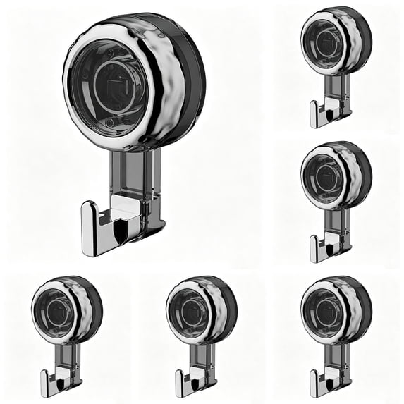 Suction Cup Hooks,Heavy Duty Suction Cup Hooks,Strong Suction Hanger for Wreath, Shower,Window & Glass Door.Waterproof Outdoor Hooks for Bathroom Wall Hanging,Removable,No Drilling (Grey 5 PCS)