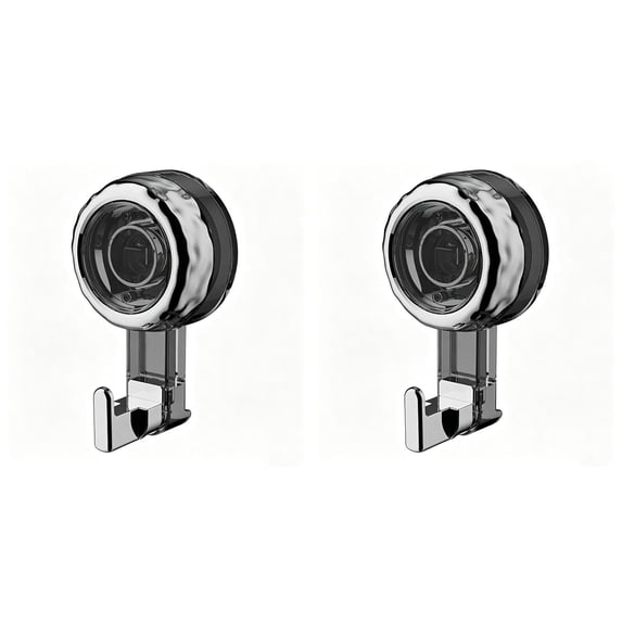 Suction Cup Hooks,Heavy Duty Suction Cup Hooks,Strong Suction Hanger for Wreath, Shower,Window & Glass Door.Waterproof Outdoor Hooks for Bathroom Wall Hanging,Removable,No Drilling (Grey 2 PCS)