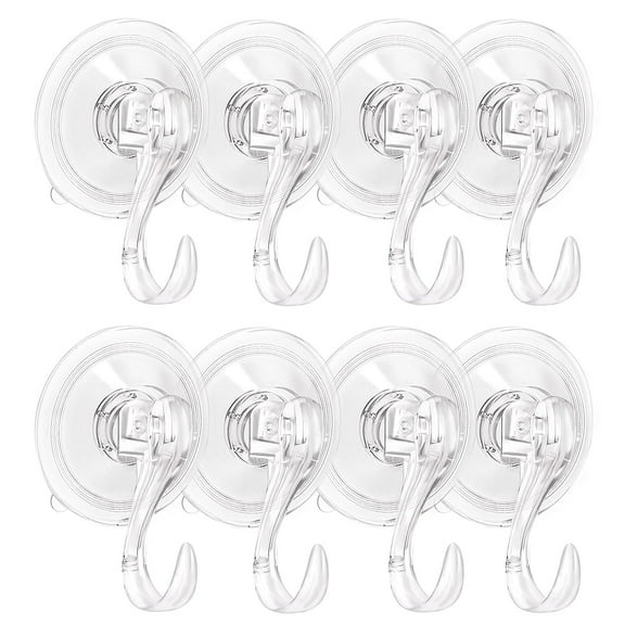 Suction Cup Hooks, Luxear Vacuum Suction Shower Hooks Reusable Waterproof Strong Suction Hangers - 8 Pack