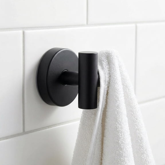 Suction Cup Hooks, Removable Shower Hooks for Inside Shower – Towel Hooks for Bathroom Window Glass Mirror Tile, Bath Robe Looafh Hook for Hanging – Waterproof & Rustproof, Black (2 Pack)