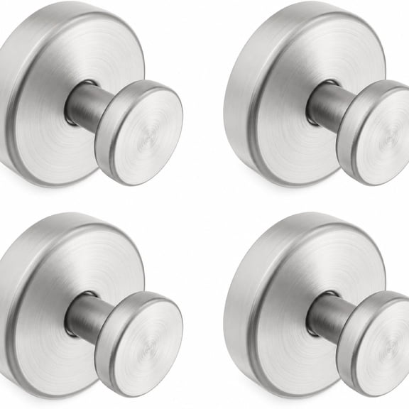 Suction Cup Hooks, Removable Towel Robe Hook for Bathroom Shower Glass Door Wall, 4 Pack Silver