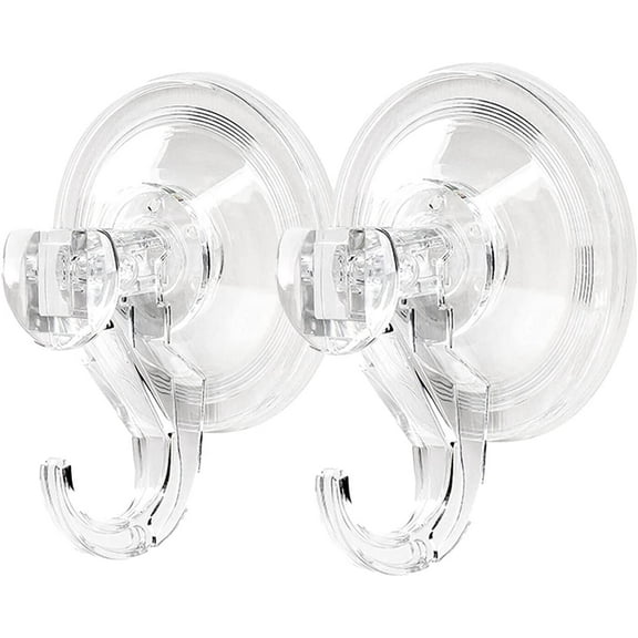 Suction Cup Hooks, Reusable Wreath Hanger, Large Heavy Duty Suction Cup Hooks Wall Hooks Kitchen Bathroom Window Shower Hooks for Hanging Towel Robe Loofah and Christmas Decorations (2 Pack)