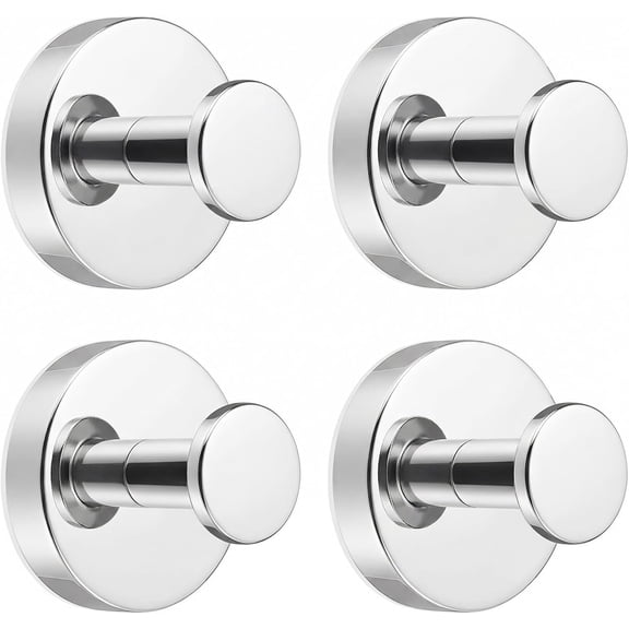 Suction Cup Hooks for Shower, Bathroom,Glass Windows,Tile – Towel, Loofah, No-Drill Wreath Hanger for Front Door Waterproof Hook Hold (Chrome) 4 Packs