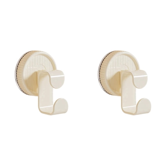 Suction Cup Hooks, Shower Hooks for Inside Bathroom, Removable Towel Sucker Hook for Window, Glass, Mirror, 3.2x2.3 inch Wall Mount Hook for Hanging, Waterproof & Rustproof,White*2