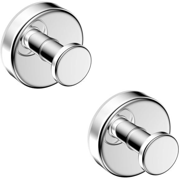 Suction Cup Hooks for Shower,Removable No Drill Towel Hooks,Upgraded 15 lbs Strong Suction hooks for Bathroom Tile,Shower Wall,Glass Door,Kitchen-Loofah,Coat,Stainless Waterproof-Chrome 2 Pcs