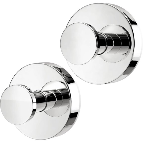 Suction Cup Hooks for Shower,Removable Suction Hooks for Bathroom Shower Wall,Glass Windows,Doors Hanging Towels,Suction Cup Wreath Hanger Holder for Christmas-Chrome(2 Pack)