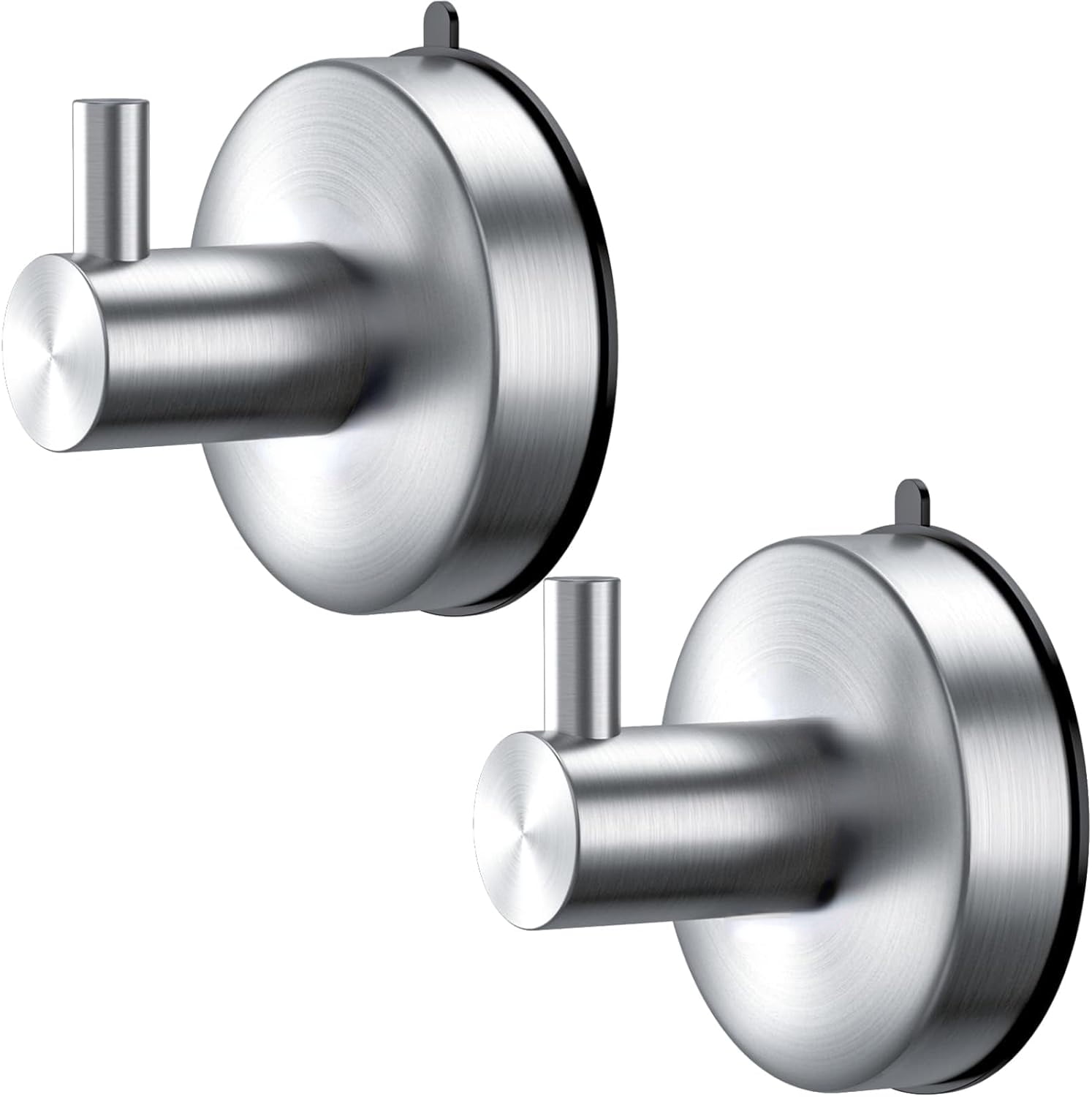 Suction Cup Hooks for Shower Set of 2 Brushed Nickel Towel Hooks for Bathrooms SUS 304 Stainless ...