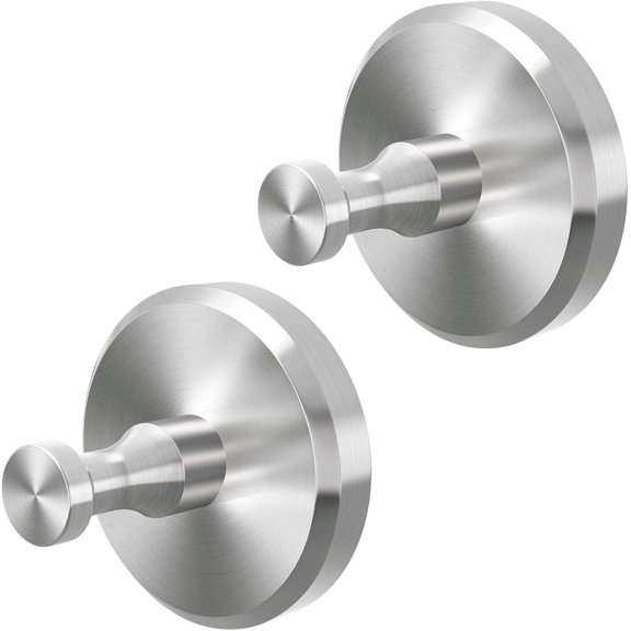 Suction Cup Hooks, Shower Suction Hooks for Windows, Glass, Mirror, Tile, Bathroom Towel Hook for Hanging, Loofah, Robe, Brushed Nickel, 2 Pack