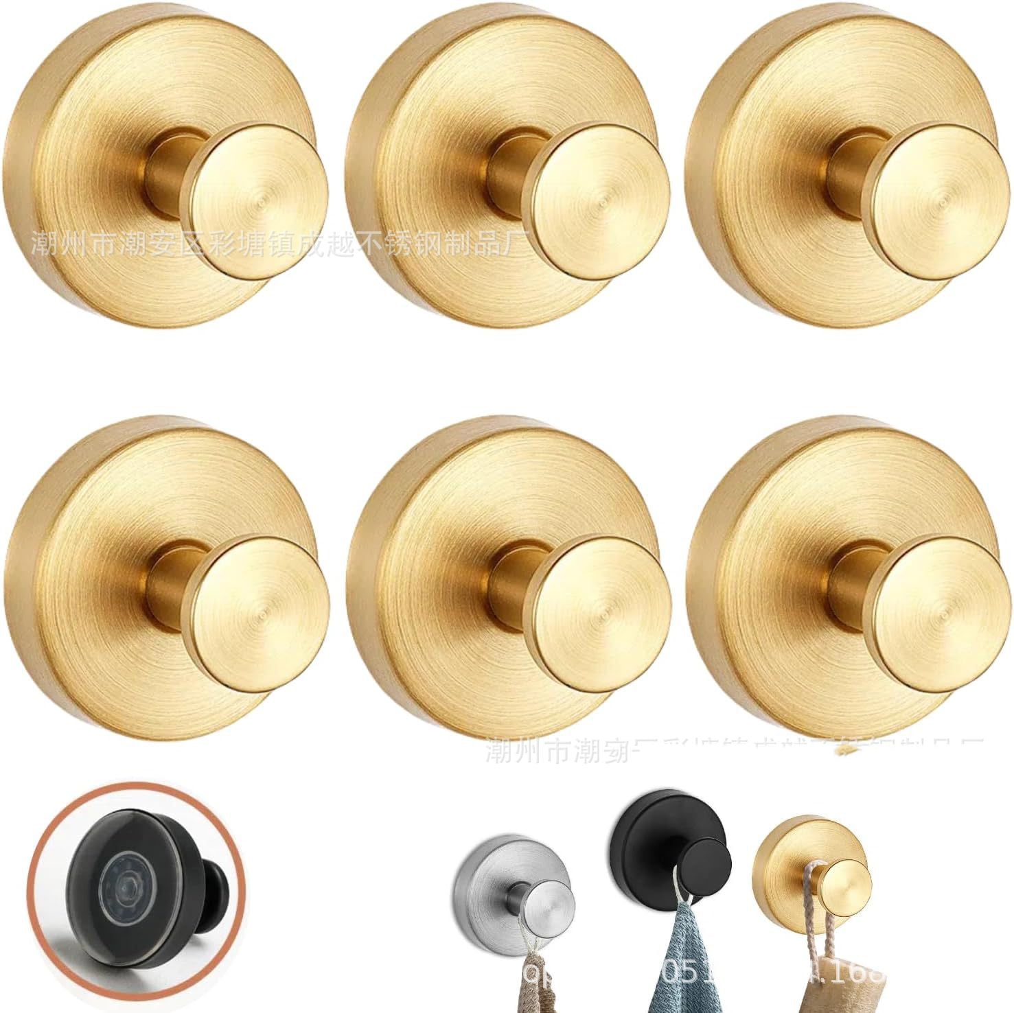 Suction Cup Hooks for Shower Wall, No Drill Hook, Removable Reusable ...