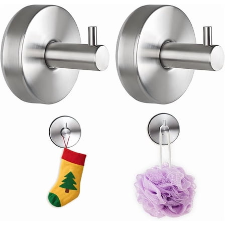 Suction Cup Hooks for Wreaths on Glass, 2025 New No Drill Suction Cup Hooks for Shower, Christmas Wreath Decorations Hanger for Front Door, Metal Towel Hooks for Window Bathroom Mirrors