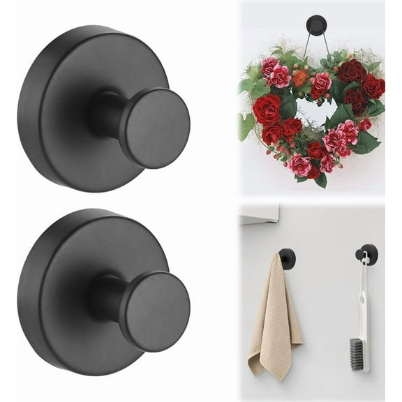 Suction Cup Hooks for Wreaths on Glass, 2025 New No Drill Suction Cup Hooks for Shower, Wreath Hanger for Front Door, Metal Towel Hooks for Window Bathroom Mirrors