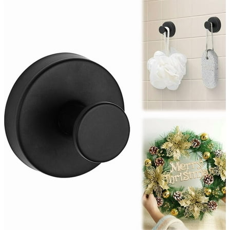 Suction Cup Hooks for Wreaths on Glass, 2025 New Model No-Drill Suction Cup Hooks, Wreath Hangers for Front Doors, Metal Towel Hooks for Showers Bathrooms Mirrors