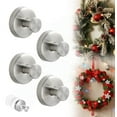 thumbnail image 1 of Suction Cup Hooks for Wreaths on Glass, 2025 New Model No-Drill Suction Cup Hooks, Wreath Hangers for Front Doors, Metal Towel Hooks for Showers Bathrooms Mirrors Halloween/Christmas (4, Silver), 1 of 8
