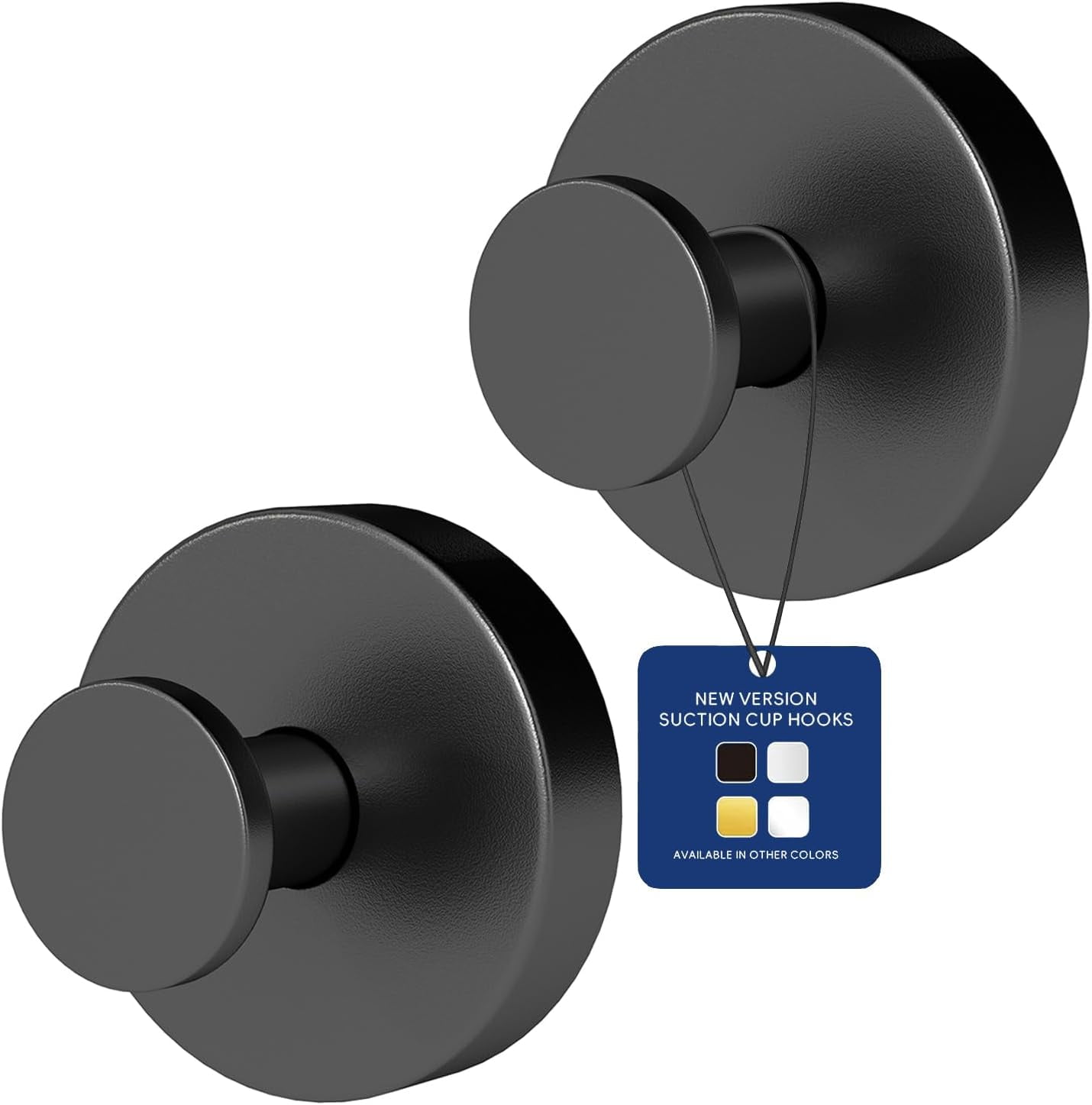 DGYB Suction Cup Hooks For Shower Set Of 2 Towel Hooks For Bathrooms Sus 304 Stainless Steel Matte Black Shower Hooks For Loofah