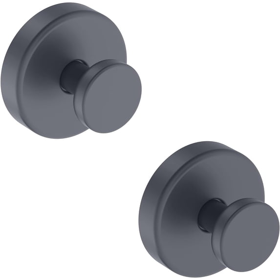 Suction Cup Hooks for Shower, Removable Towel Hooks for Bathroom Window Glass Door Wall, Bath Robe Looafh Hook for Hanging - 2 Pack, Grey