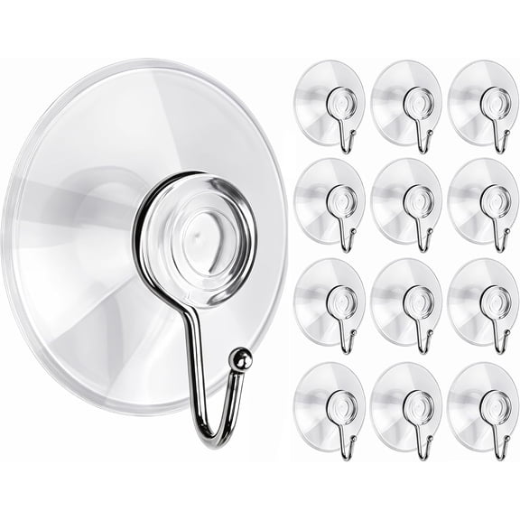 Suction Cup Hooks for Shower, Window Suction Cups with Hooks for Bathroom and Home