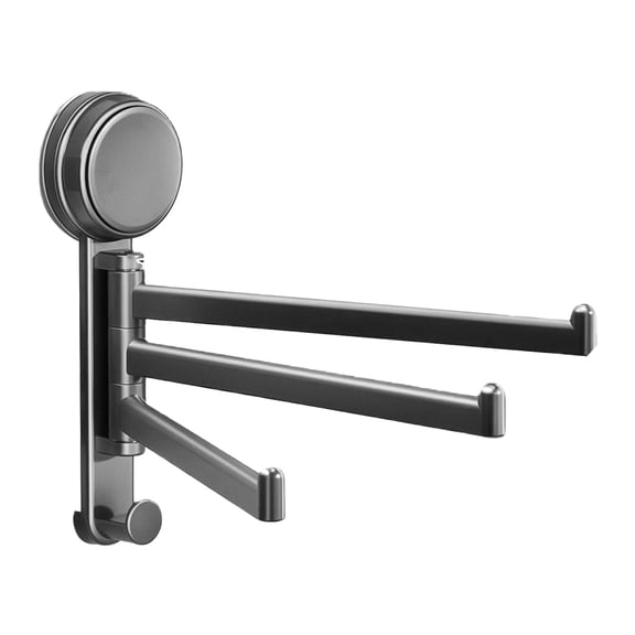 Suction Cup Kitchen Cloth Holder (Gray), Mohdy Abs Storage Rack, Suction Cup Kitchen Rag Holder Window Sill Multi Rod 180° Rotatable Drainer Storage Rack Wall Mounted Towel Rack, 1 Dishcloth Holder