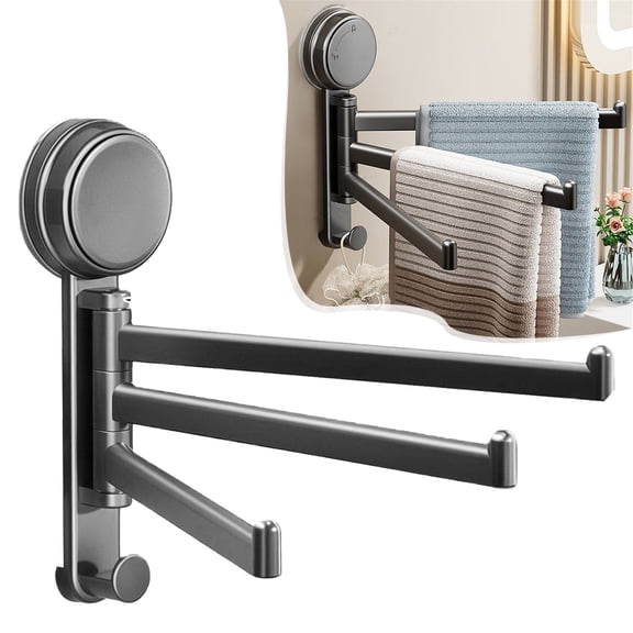 Suction Cup Kitchen Rag Holder, Window Sill Multi Rod 180° Rotatable Drainer Storage Rack, Wall Mounted Towel Rack, 1 Rack