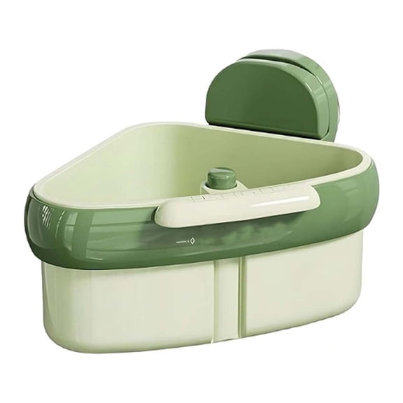 Suction Cup Kitchen Sink Caddy, Triangular Sink Drain Basket & Strainer, Small Corner Sink Trash Catcher for Vegetables, Fruits, Sponges, Soap - Quick-Drain Self-Cleaning Sink Strainer Basket