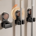 thumbnail image 1 of Suction Cup Mop Holder, No Drill Required Wall Mounting Bracket for Mop and Broom Storage in Bathroom, Kitchen, Balcony, Easy to Install and Remove, 1 of 6