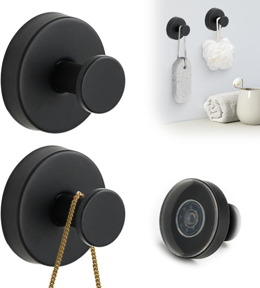 KADAX Stainless Steel Suction Hooks, Strong Towel Hooks Max 22lbs