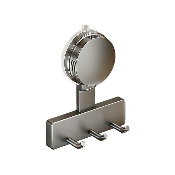 Suction Cup No-Drill Multi-Hook Rack, Strong Load-Bearing Wall Mount for Bathroom and Kitchen, Perfect for Towels Keys and Miscellaneous Organization, Multi-Functional Home Storage Gift