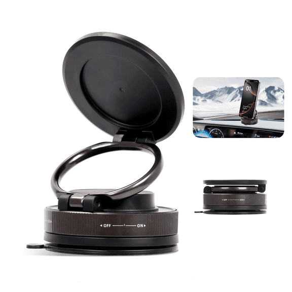 Suction Cup Phone Holder, 360Rotating Base Vacuum Magnetic Phone Holder for Car, Up To 70 Pounds, Used for Gyms, Treadmills, and Car Windshields, Suitable for Tablets and Mobile Phones