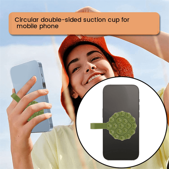 Suction Cup Phone Holder for Cell Phone Love Double Side Suction Cup Phone Case Holder Silicone Handle Holder G