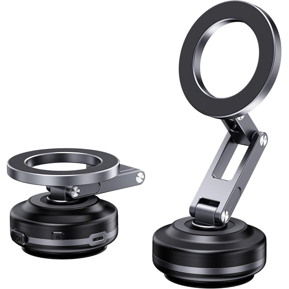 Suction Cup Phone Mount,Electric Vacuum Magnetic Phone Holder,360 Adjustable Phone Holders for Your Car,Vacuum Magnetic Phone Stand for All Smartphones
