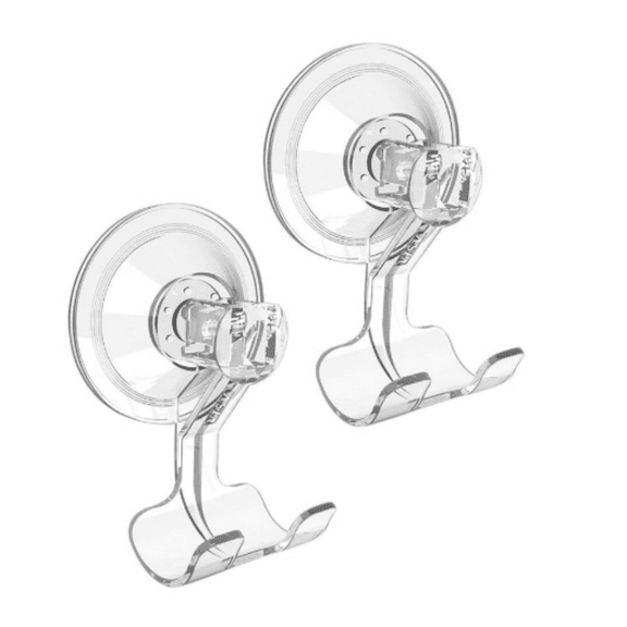 Suction Cup Razor Holder, Shower Suction Razor Hooks for His and Hers, Removable and Reusable, Clear, 2 Pcs
