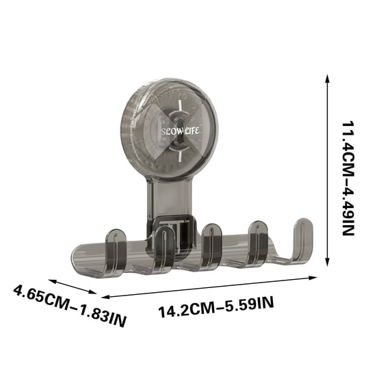Suction Cup Razor Holder for Shower Wall, Shower Hooks with 5 Hooks for Loofah, Towels and Razor, Bathroom Suction Hooks for Glass, Tile, and Smooth Surfaces | Durable Shower Accessories