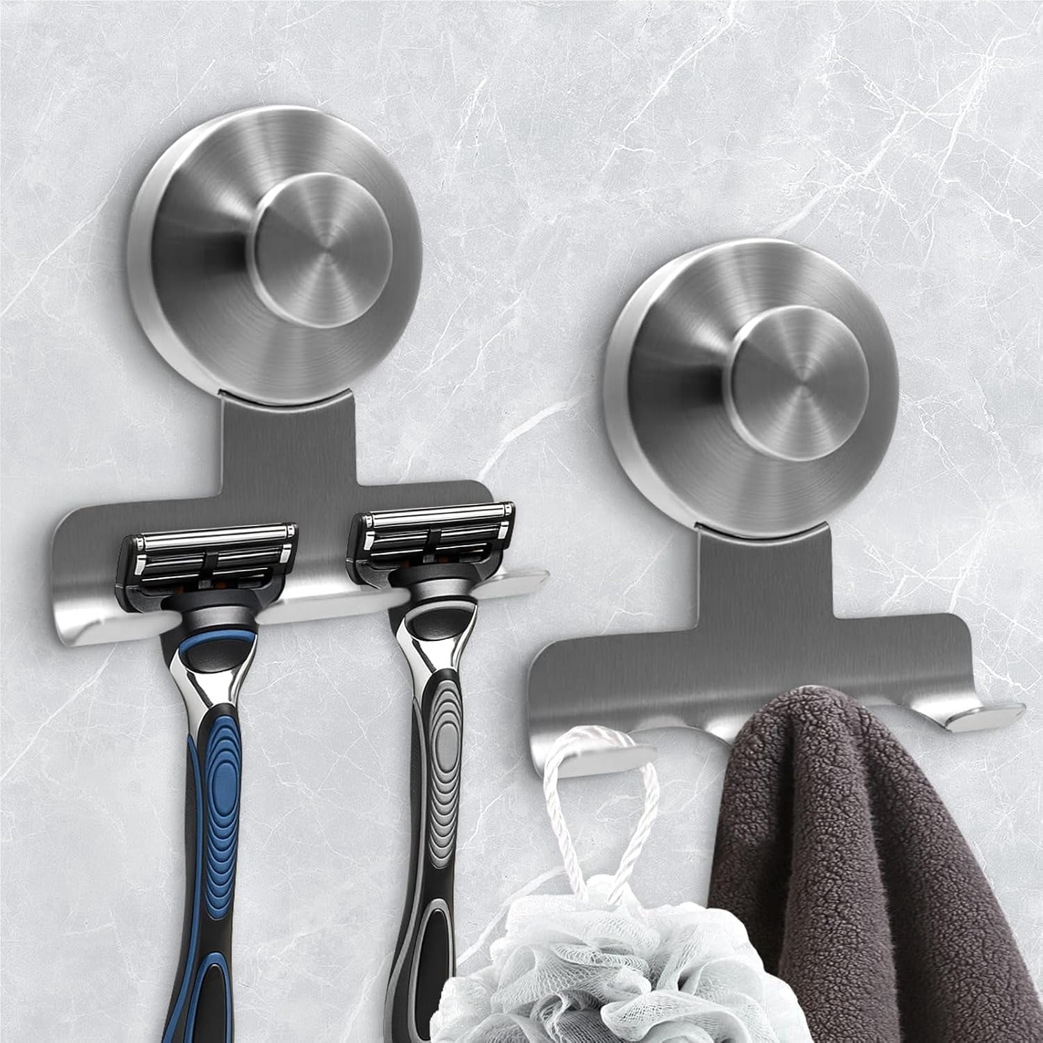 Suction Raser Suction Cup Razor Holder for Shower,Heavy-Duty 7KG Suction Hooks for ...
