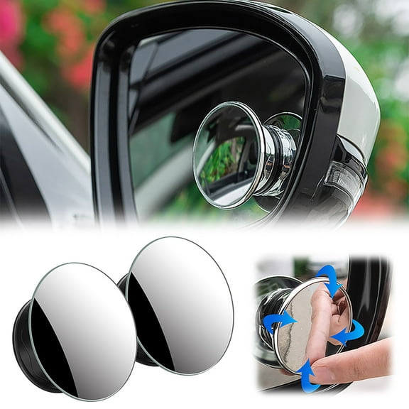 Suction Cup Rearview Mirror - 360° Adjustable Reflective Blind Spot Mirror for Car - HD Wide View
