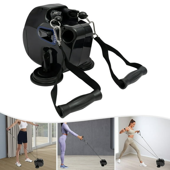 Suction Cup Rope Trainer Machine Portable Cable Machine & Resistance Band Anchor, Adjustable 6-Level Resistance, for Home Gym Upper Body, Arm, Shoulder, Back Workout