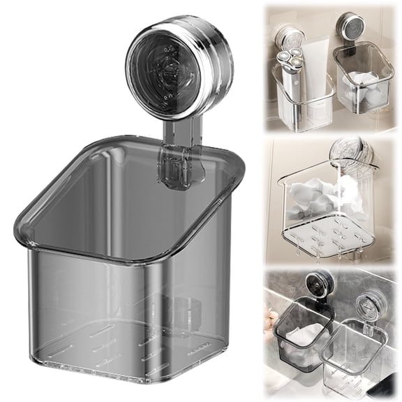 Suction Cup Rotating Kitchen Organiser Wall Mounted Organizer Drill Suction Cup Storage Container Removable Shower Caddy Hanging Drainable Shelf For Bathroom And Kitche,Food Storage Containers