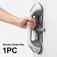 thumbnail image 1 of Suction Cup Safety Bar for Shower - Heavy Duty Grab Handle with Anti-Slip Texture and Secure Lock, 240lb Capacity Assist Rail for Bathtub, Bathroom - Ideal for Elderly, Seniors, Disabled, 1 of 12