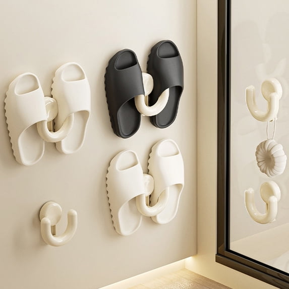 Suction Cup Shoe Rack Wall Mount No Drill Bathroom Slipper Holder Storage Organizer for Shower Tile 1-Pack