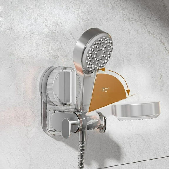 Suction Cup Shower Bracket,Adjustable Bathroom Storage Rack,Movable Shower Shelf Organizer,No Drill Wall Mounted Caddy,Compact Space Saving Shower Storage Solution,Home Bath Organizer