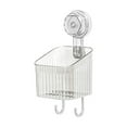 thumbnail image 1 of Suction Cup Shower Caddy - No Drill Bathroom Storage Organizer with Hooks, Removable Shower Shelf for Shampoo, Soap, Kitchen, Rustproof Plastic, Easy Install Eactix, 1 of 9