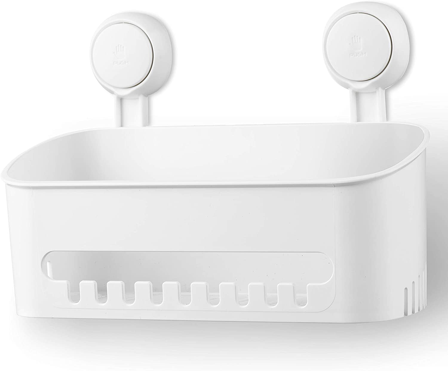 Suction Cup Shower Caddy | Drill-Free Storage Basket | Shampoo Oiletries Holder | Removable Wall Shelf | Kitchen Bathroom Organiser