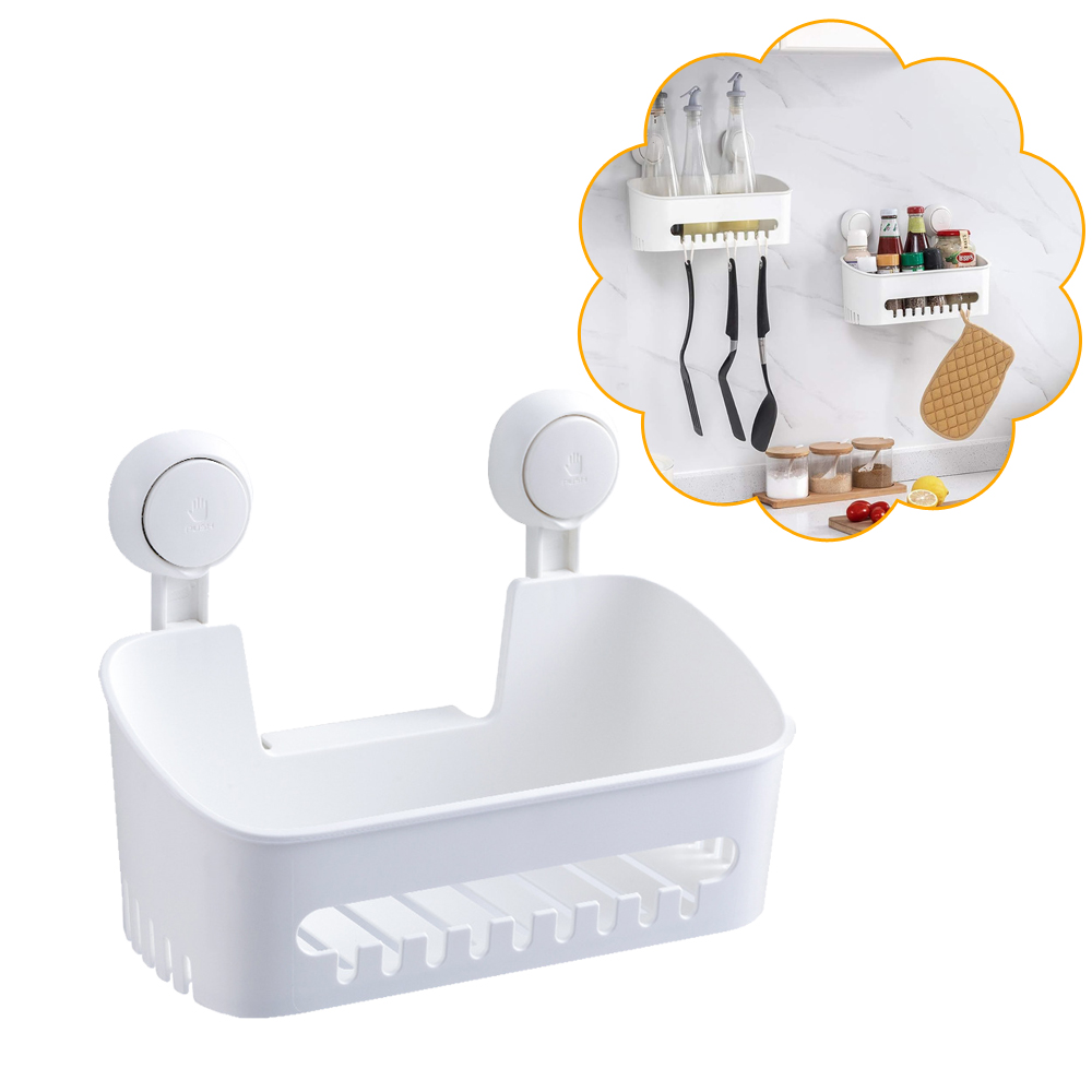 Suction Cup Shower Caddy NoDrilling Removable Bathroom Organizer Set