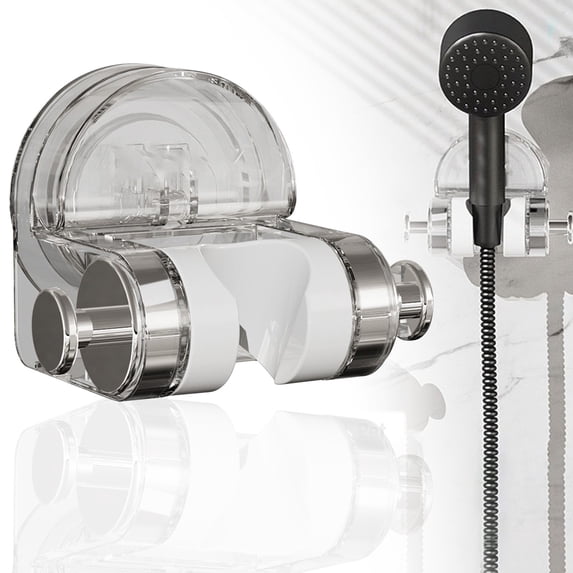 Suction Cup Shower Head Holder, Adjustable Handheld Shower Mount, No Drill Bathroom Bracket